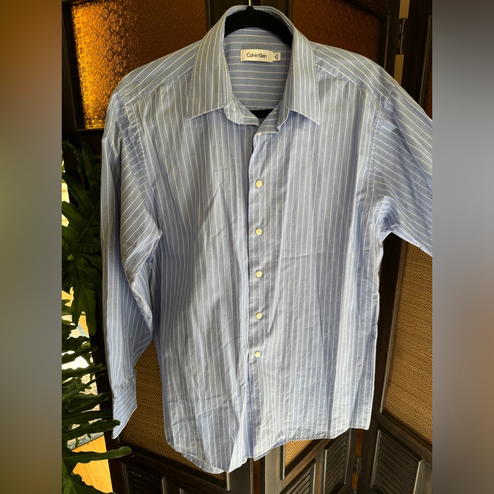 Calvin Klein Striped Button Down Dress Shirt